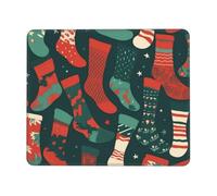 Mouse Pad Computer Mousepad with Anti-Slip Rubber Base Christmas Stocking Pattern Mouse Mat Washable Gaming Mousepad Portable Keyboard Pad for Laptop Office Home 7.9 x 9.5 in