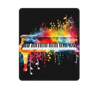 Mouse Pad Computer Mousepad with Anti-Slip Rubber Base Colorful Piano Keyboard Music Note Mouse Mat Washable Gaming Mousepad Portable Keyboard Pad for Laptop Office Home 25x30 cm
