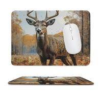 Mouse Pad Computer Mousepad with Anti-Slip Rubber Base Deer in Front of Trees Mouse Mat Washable Gaming Mousepad Portable Keyboard Pad for Laptop Office Home 7.9"x9.4"