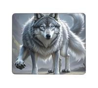 Mouse Pad Computer Mousepad with Anti-Slip Rubber Base Fantasy Wolf Mouse Mat Washable Gaming Mousepad Portable Keyboard Pad for Laptop Office Home 7 x 8.6 in