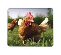 Mouse Pad Computer Mousepad with Anti-Slip Rubber Base Funny Chicken Grass Mouse Mat Washable Gaming Mousepad Portable Keyboard Pad for Laptop Office Home 7.9 x 9.5 in