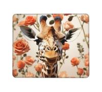 Mouse Pad Computer Mousepad with Anti-Slip Rubber Base Giraffe standing among flowers Mouse Mat Washable Gaming Mousepad Portable Keyboard Pad for Laptop Office Home 8.3 x 10.3 in