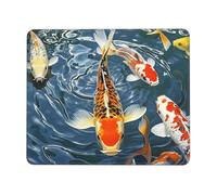 Mouse Pad Computer Mousepad with Anti-Slip Rubber Base Japan Fancy Koi Carp Fishes Mouse Mat Washable Gaming Mousepad Portable Keyboard Pad for Laptop Office Home 8.3 x 10.3 in