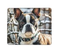 Mouse Pad Computer Mousepad with Anti-Slip Rubber Base Lovely Boston Terrier Mouse Mat Washable Gaming Mousepad Portable Keyboard Pad for Laptop Office Home 7 x 8.6 in