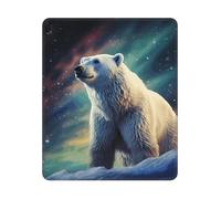 Mouse Pad Computer Mousepad with Anti-Slip Rubber Base Northern Lights Polar Bear Mouse Mat Washable Gaming Mousepad Portable Keyboard Pad for Laptop Office Home 25x30 cm