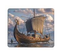 Mouse Pad Computer Mousepad with Anti-Slip Rubber Base Old Viking Boat Mouse Mat Washable Gaming Mousepad Portable Keyboard Pad for Laptop Office Home 7.9 x 9.5 in