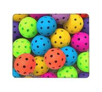 Mouse Pad Computer Mousepad with Anti-Slip Rubber Base Pickleball Balls Colors Pattern Mouse Mat Washable Gaming Mousepad Portable Keyboard Pad for Laptop Office Home 10 x 12 inch