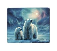 Mouse Pad Computer Mousepad with Anti-Slip Rubber Base Polar Bears Northern Lights Mouse Mat Washable Gaming Mousepad Portable Keyboard Pad for Laptop Office Home 10 x 12 inch