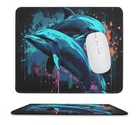 Mouse Pad Computer Mousepad with Anti-Slip Rubber Base Pop Culture Mashup Dolphin Mouse Mat Washable Gaming Mousepad Portable Keyboard Pad for Laptop Office Home 9.8"x11.8"