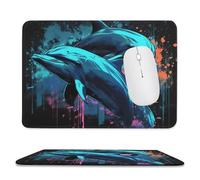 Mouse Pad Computer Mousepad with Anti-Slip Rubber Base Pop Culture Mashup Dolphin Mouse Mat Washable Gaming Mousepad Portable Keyboard Pad for Laptop Office Home 7.9"x9.4"