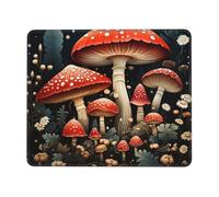 Mouse Pad Computer Mousepad with Anti-Slip Rubber Base Red Mushrooms Mouse Mat Washable Gaming Mousepad Portable Keyboard Pad for Laptop Office Home 7.9 x 9.5 in