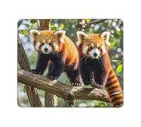 Mouse Pad Computer Mousepad with Anti-Slip Rubber Base Red Pandas Mouse Mat Washable Gaming Mousepad Portable Keyboard Pad for Laptop Office Home 7 x 8.6 in