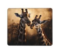 Mouse Pad Computer Mousepad with Anti-Slip Rubber Base Two giraffes together Mouse Mat Washable Gaming Mousepad Portable Keyboard Pad for Laptop Office Home 10 x 12 inch