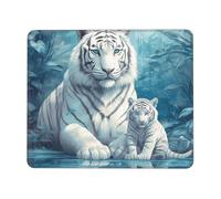 Mouse Pad Computer Mousepad with Anti-Slip Rubber Base White tiger Blue Mouse Mat Washable Gaming Mousepad Portable Keyboard Pad for Laptop Office Home 8.3 x 10.3 in