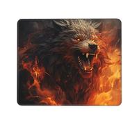Mouse Pad Computer Mousepad with Anti-Slip Rubber Base Wild Wolf in the Fire Mouse Mat Washable Gaming Mousepad Portable Keyboard Pad for Laptop Office Home 8.3 x 10.3 in