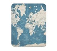 Mouse Pad Computer Mousepad with Stitched Edges Cute Mouse Mat with Non-Slip Rubber Base Blue Map of The World Wireless Mice Mat for Laptop Gaming Office