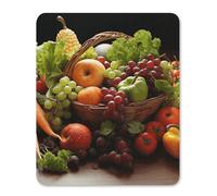 Mouse Pad Computer Mousepad with Stitched Edges Cute Mouse Mat with Non-Slip Rubber Base Colorful Various Vegetables and Fruit Wireless Mice Mat for Laptop Gaming Office