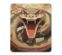 Mouse Pad Computer Mousepad with Stitched Edges Cute Mouse Mat with Non-Slip Rubber Base Snake Open Mouth Wireless Mice Mat for Laptop Gaming Office