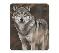 Mouse Pad Computer Mousepad with Stitched Edges Cute Mouse Mat with Non-Slip Rubber Base Wild Wild Gray Wolf Wireless Mice Mat for Laptop Gaming Office
