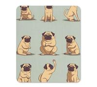 Mouse Pad Computer Mousepad with Stitched Edges Cute Mouse Mat with Non-Slip Rubber Base Yoga Pug Wireless Mice Mat for Laptop Gaming Office