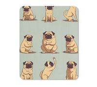 Mouse Pad Computer Mousepad with Stitched Edges Cute Mouse Mat with Non-Slip Rubber Base Yoga Pug Wireless Mice Mat for Laptop Gaming Office