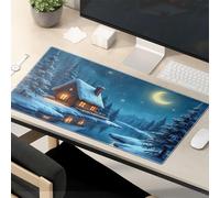 Mouse Pad Cool Cozy Cabin By The River Under A Moonlit Sky Mouse Pad Desk Pad Large Gaming Mousepad