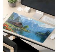 Mouse Pad Cool Mountain Cabin By The Lake In Spring Mouse Pad Desk Pad Large Gaming Mousepad