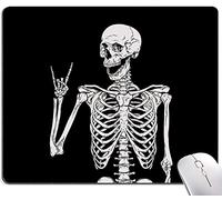 Mouse Pad, Cool Mouse Pad with Black Human Skeleton Design, Premium-Textured Mousepad Square Waterproof Mouse Mat Non-Slip Rubber Base Mouse Pads for Office Laptop