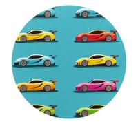 Mouse Pad, Cool Race Cars Bright Pattern Round Computer Mousepad Non-Slip Base, Gaming Mouse Mat for Laptop Office Home, 10 x 10 Inch