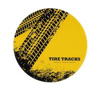 Mouse Pad Cool Tire Tracks On Yellow 5 Mouse Mat Durable Desk Mat Washable Mousemat For Office Work Computer 20X20 Cm