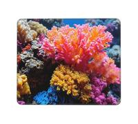 Mouse Pad Coral Small Mouse Mat 24 x 28cm with Non-Slip Rubber Base, Waterproof Mousepad, Gaming Mousemat for Women Kids Men Laptops Keyboard Tray Home Traveling Office Accessories D-801