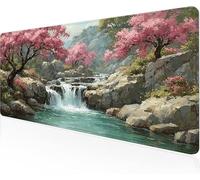 Mouse Pad Creek Gaming Mouse Pad Landscape Large Desk Mat 1000x400x3mm,Work From Home Essentials Non-Slip Rubber Base Special Textured Water-Resistant Surface Wear-Resistant Desk Matt For Laptop Y1-79