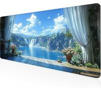 Mouse Pad Curtain Gaming Mouse Pad Landscape Large Desk Mat 1500x800x3mm,Work From Home Essentials Non-Slip Rubber Base Special Textured Water-Resistant Surface Wear-Resistant For PC,Laptop Y1-309