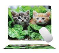 Mouse Pad Cute Cat, Mini Gaming Mouse Pad 300x250mm, Non-Slip Rubber Base for Stable Grip on Smooth Surfaces, Improved Precision and Speed, with Anti-Fray Stitched Edges for Home Office s0z-457