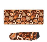 Mouse Pad Cute Cookies Heart Shape Large Mouse Pads Comfortable Writing Mat, For Desk, Office, Work, 80x30cm