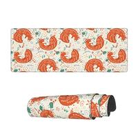 Mouse Pad Cute Fox Flower Doodle Leaves Large Mouse Pads Comfortable Computer Mousepad, For Home, Laptop, Office, 80x30cm