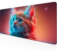 Mouse Pad Cute Gaming Mouse Pad Cat Large Desk Mat 1500x800x3mm,Work From Home Essentials Non-Slip Rubber Base Special Textured Water-Resistant Surface Wear-Resistant For Office Computer,Laptop Y1-626