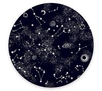 Mouse Pad, Cute Mousepad with Design, Round Space Galaxy Constellation Mat, Small Non-Slip Rubber Gaming Pads, Office Home Personalized Pad