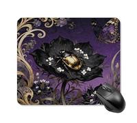 Mouse Pad Cute Non-Slip Rubber Base Desk Mat Beetle Nigella Petal Funny Square Mousepad for Office & Gaming, Decorative Computer Accessories for Home Office Desk