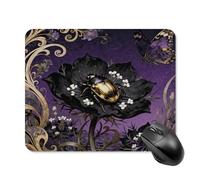 Mouse Pad Cute Non-Slip Rubber Base Desk Mat Beetle Nigella Petal Funny Square Mousepad for Office & Gaming, Decorative Computer Accessories for Home Office Desk
