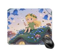 Mouse Pad Cute Non-Slip Rubber Base Desk Mat Blonde Elf Holding A Magic Wand Funny Square Mousepad for Office & Gaming, Decorative Computer Accessories for Home Office Desk