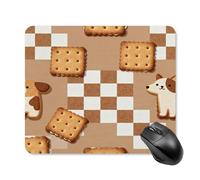 Mouse Pad Cute Non-Slip Rubber Base Desk Mat Brown Chess Cookie Funny Square Mousepad for Office & Gaming, Decorative Computer Accessories for Home Office Desk