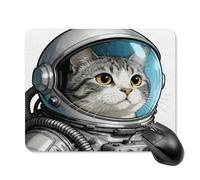 Mouse Pad Cute Non-Slip Rubber Base Desk Mat Colored Astronaut Cat Funny Square Mousepad for Office & Gaming, Decorative Computer Accessories for Home Office Desk