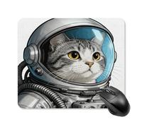 Mouse Pad Cute Non-Slip Rubber Base Desk Mat Colored Astronaut Cat Funny Square Mousepad for Office & Gaming, Decorative Computer Accessories for Home Office Desk
