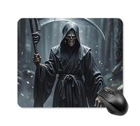Mouse Pad Cute Non-Slip Rubber Base Desk Mat Grim Reaper Funny Square Mousepad for Office & Gaming, Decorative Computer Accessories for Home Office Desk