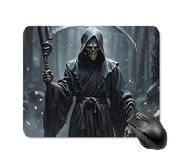 Mouse Pad Cute Non-Slip Rubber Base Desk Mat Grim Reaper Funny Square Mousepad for Office & Gaming, Decorative Computer Accessories for Home Office Desk