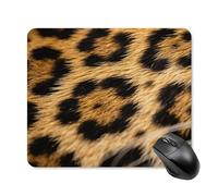 Mouse Pad Cute Non-Slip Rubber Base Desk Mat Leopard Skin Printed Funny Square Mousepad for Office & Gaming, Decorative Computer Accessories for Home Office Desk