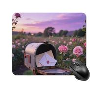 Mouse Pad Cute Non-Slip Rubber Base Desk Mat Letters in Rose Garden Funny Square Mousepad for Office & Gaming, Decorative Computer Accessories for Home Office Desk