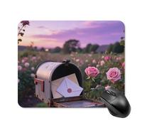 Mouse Pad Cute Non-Slip Rubber Base Desk Mat Letters in Rose Garden Funny Square Mousepad for Office & Gaming, Decorative Computer Accessories for Home Office Desk