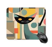 Mouse Pad Cute Non-Slip Rubber Base Desk Mat Mid-Century Modern Art Cat Funny Square Mousepad for Office & Gaming, Decorative Computer Accessories for Home Office Desk